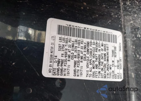 2014 Nissan Murano Sl from USA, damaged, VIN JN8AZ1MW4EW516417